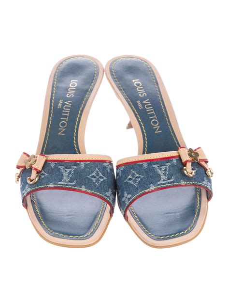 lv denim sandals.